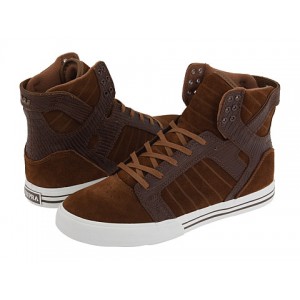 Classic Supra Skytop Shoes Brown White For Men
