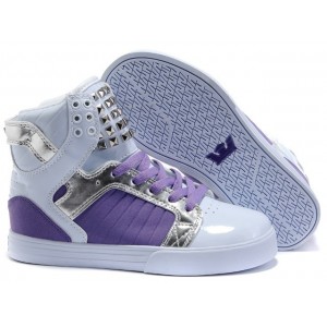 Supra Skytop Shoes Classic Purple White For Women