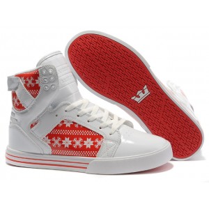 Best Supra Skytop Shoes Snow White Red For Men