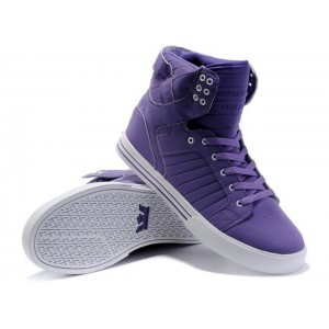 Men's Supra Skytop Shoes Full Purple White Justin Bieber