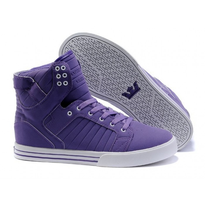 Men's Supra Skytop Shoes Full Purple White Justin Bieber