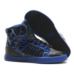 Men's Supra Skytop Shoes Zebra Blue Black Australia