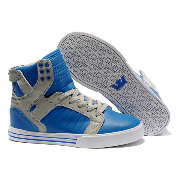 Supra Skytop Men's Shoes Blue Grey USA