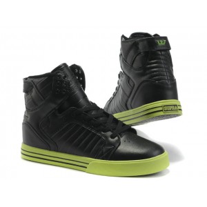 Supra Skytop Men's Shoes Full Black Green For Cheap