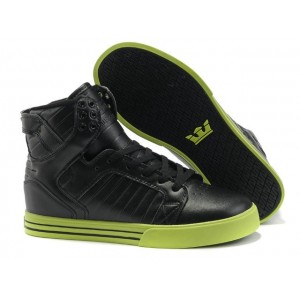 Supra Skytop Men's Shoes Full Black Green For Cheap