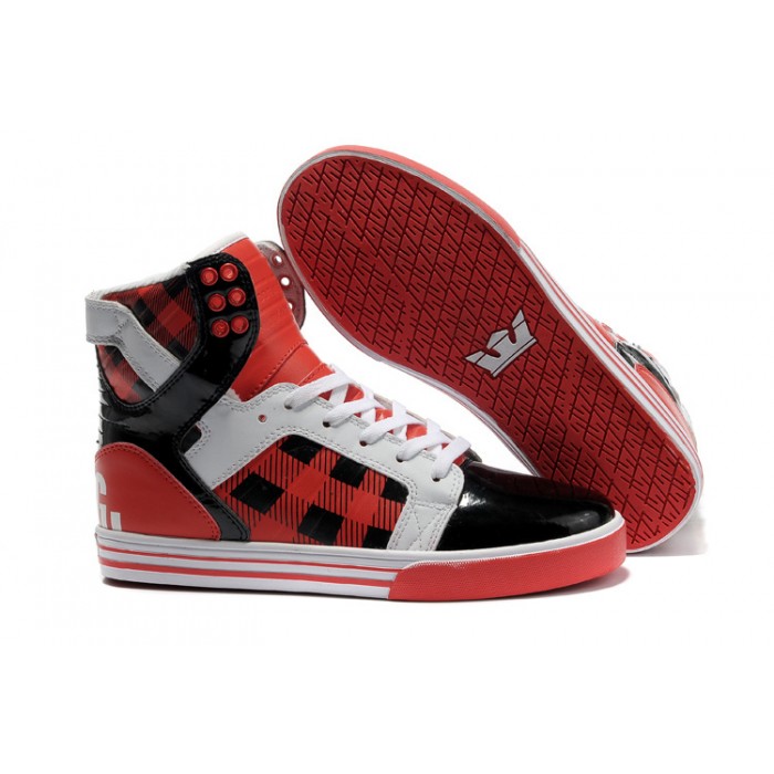 Supra Skytop Men's Shoes Gird Black Red White UK