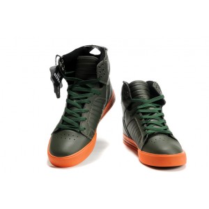 Supra Skytop Shoes Men's Green Orange