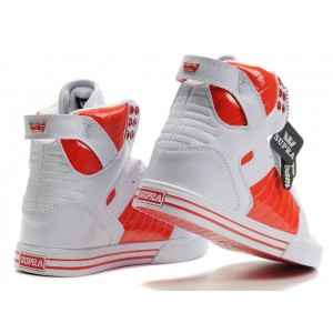 Supra Skytop Shoes Men's Light White Red Footwear Online