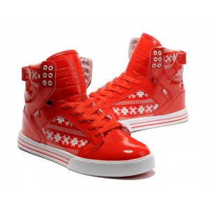 Supra Skytop Shoes Men's Snow Red White Sneakers Cheap