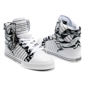 Supra Skytop Shoes Men's White Black Zebra
