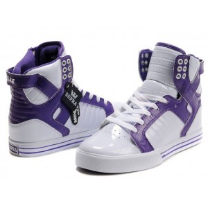 Supra Skytop Shoes Men's White Purple