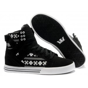 Supra Skytop Women's Shoes Black White Snow