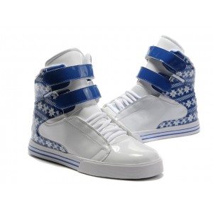Men's Supra TK Society Snowflake Shoes White Blue