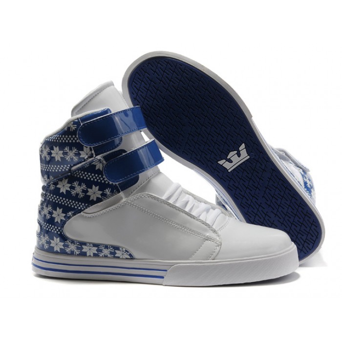 Men's Supra TK Society Snowflake Shoes White Blue