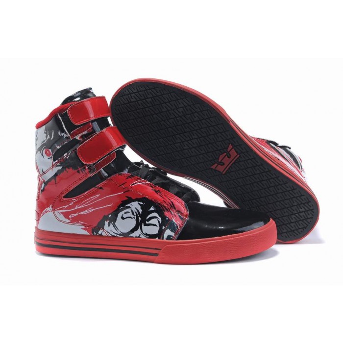Supra TK Society Graffiti Shoes Red Black For Men