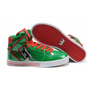 Men's Classic Shoes Supra Vaider Green Red For Cheap