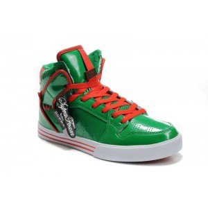 Men's Classic Shoes Supra Vaider Green Red For Cheap