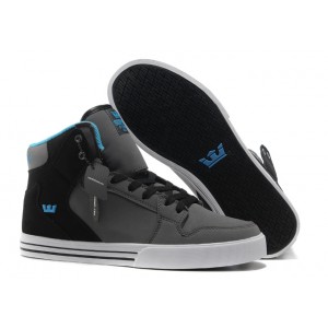 Supra Vaider Shoes Men's Grey Black Blue Logo